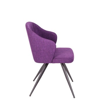 cerda logic fauteuil in paarse stof met armleuningdetail