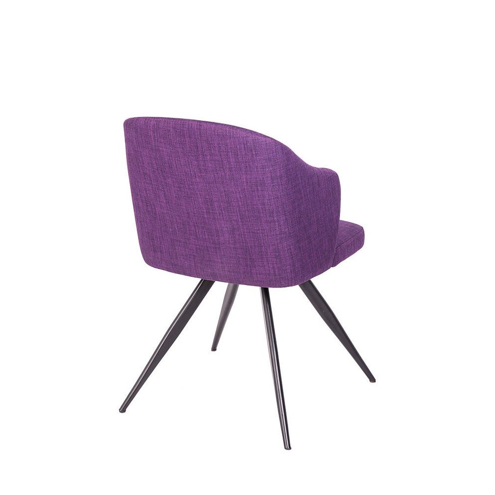 cerda logic armchair in purple fabric with back detail