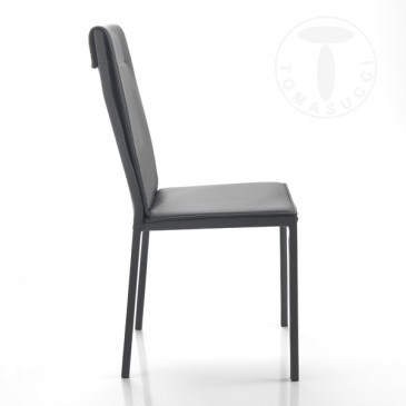 Chaise Tomasucci Camy au design particulier, recouverte en éco-cuir