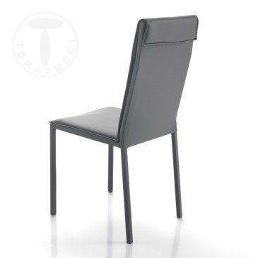 Chaise Tomasucci Camy au design particulier, recouverte en éco-cuir