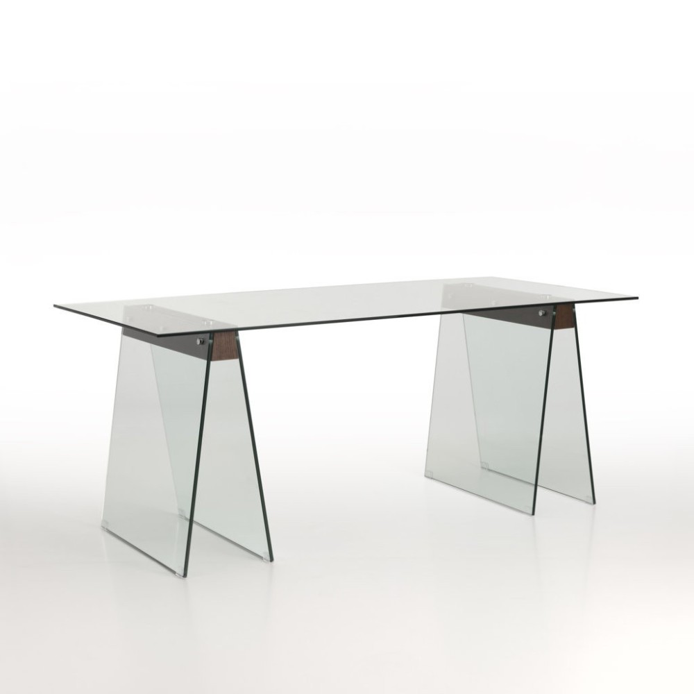 Vaste tafel in België gehard glas een jong en modern design