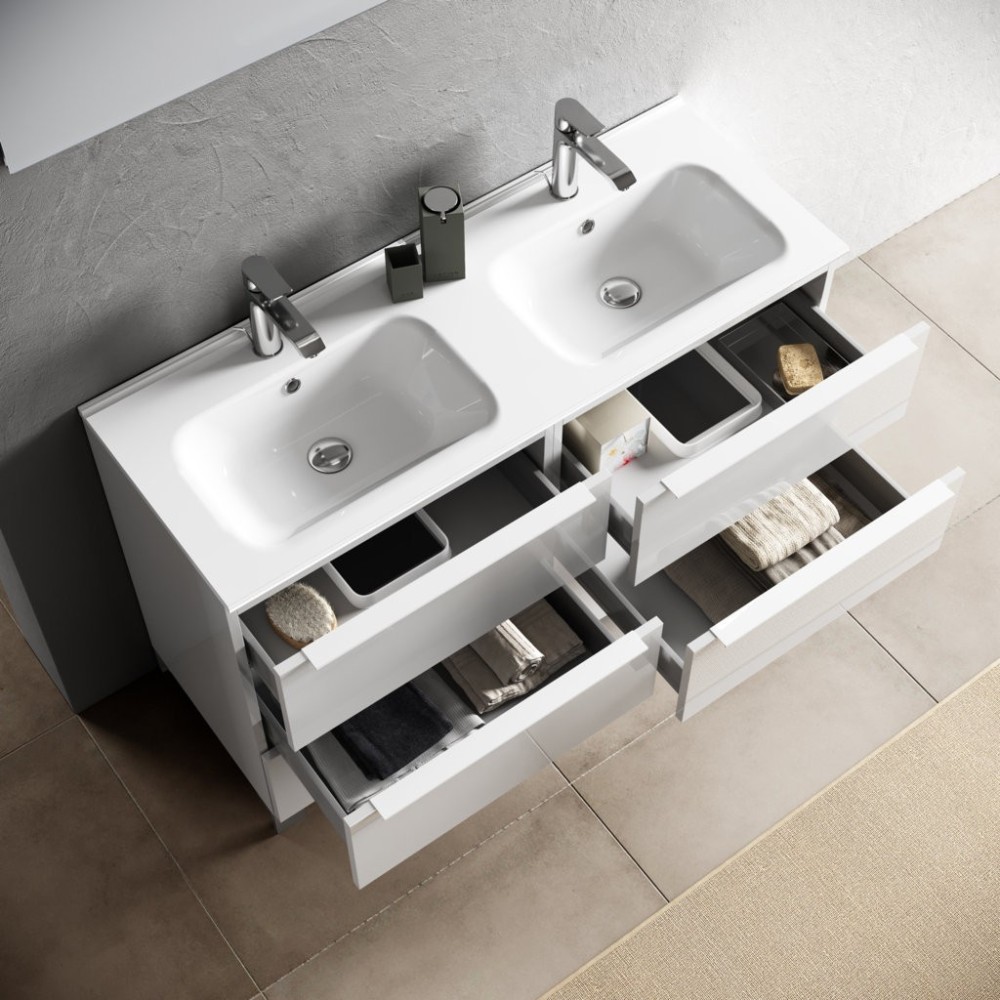 Composición de Baño Completo con Espejo, Base y Lavabo Made in Italy