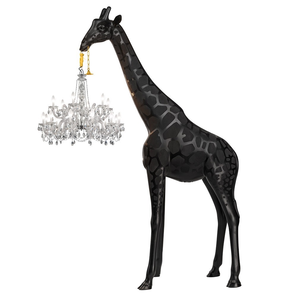 qeeboo giraff svart golvlampa