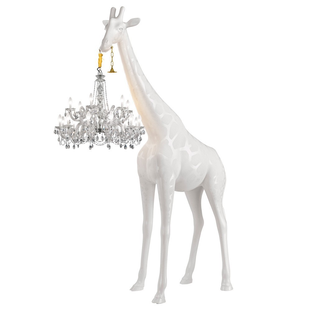 qeeboo lampadaire blanc côté girafe