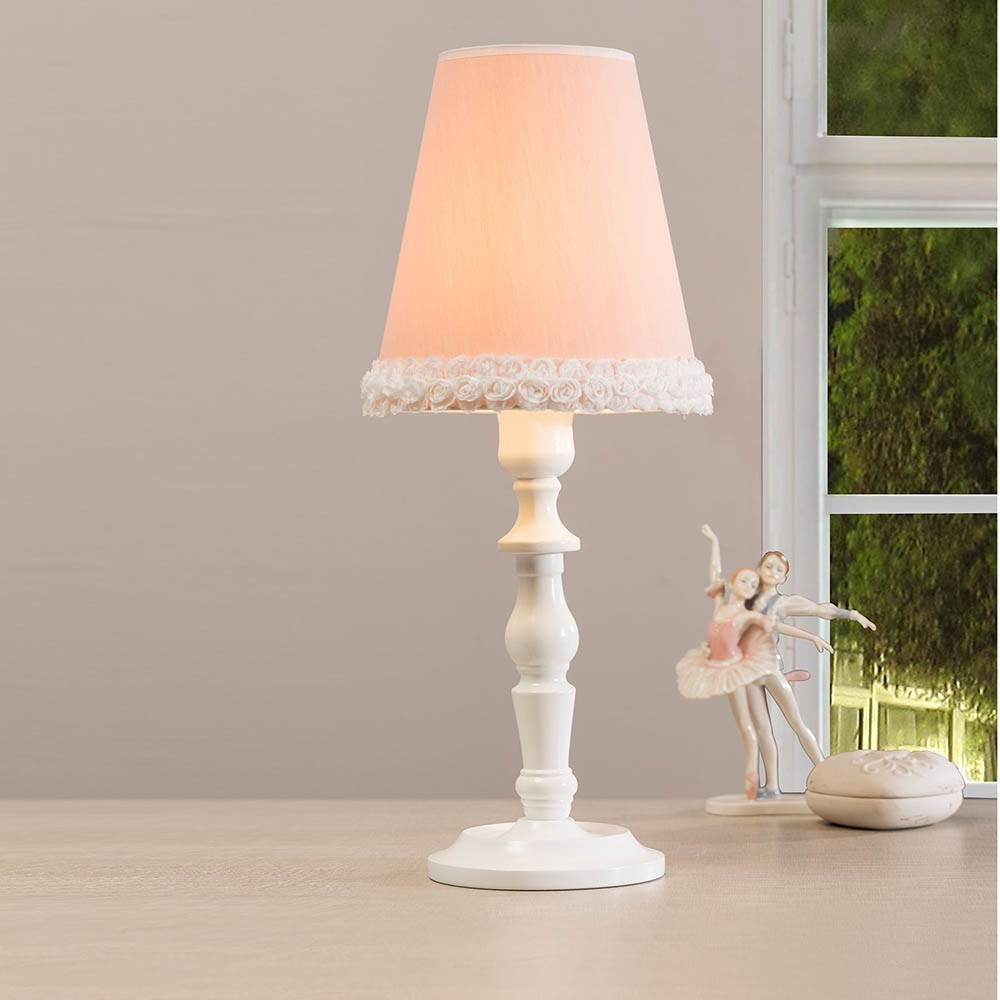 Lámparas de escritorio Spin Ballet Dancer Lámpara de mesa para niños con  pantalla de tela blanca utilizada para decorar la sala de estar, habitación