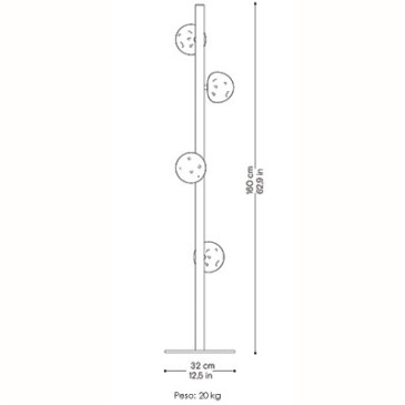 esperia diva podna lampa dimenzije