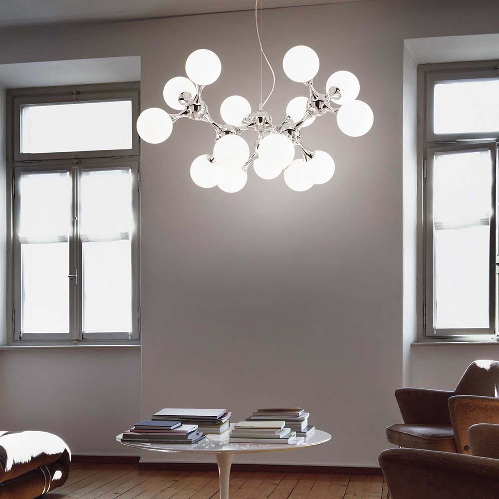 Praktisk Nodi White Suspension Lampe, roterende struktur.