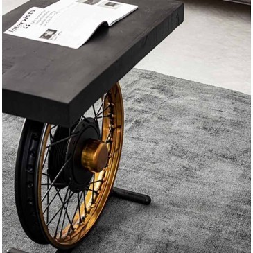 Road coffee table made with motorcycle rim | kasa-store