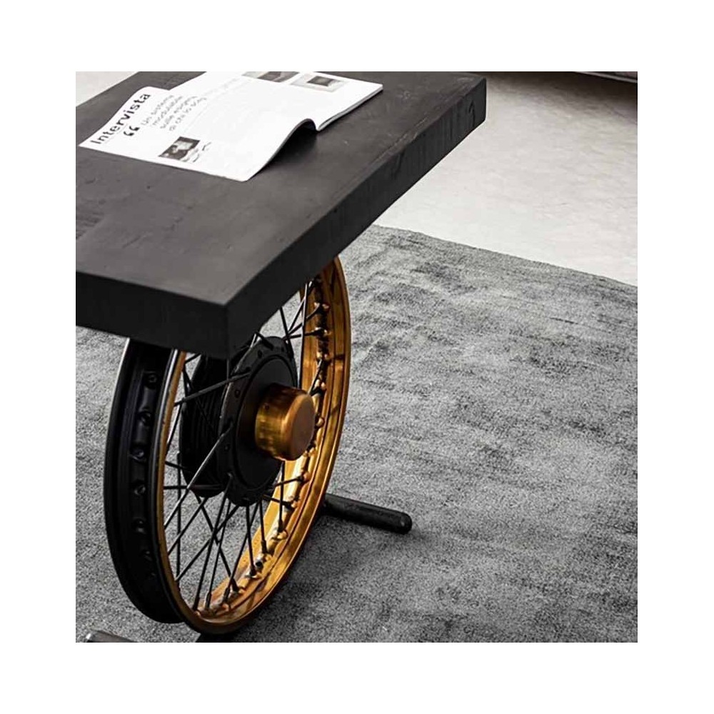 Mesa de centro Road feita com aro de moto | kasa-store