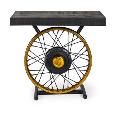 Table basse Road faite avec jante de moto | kasa-store