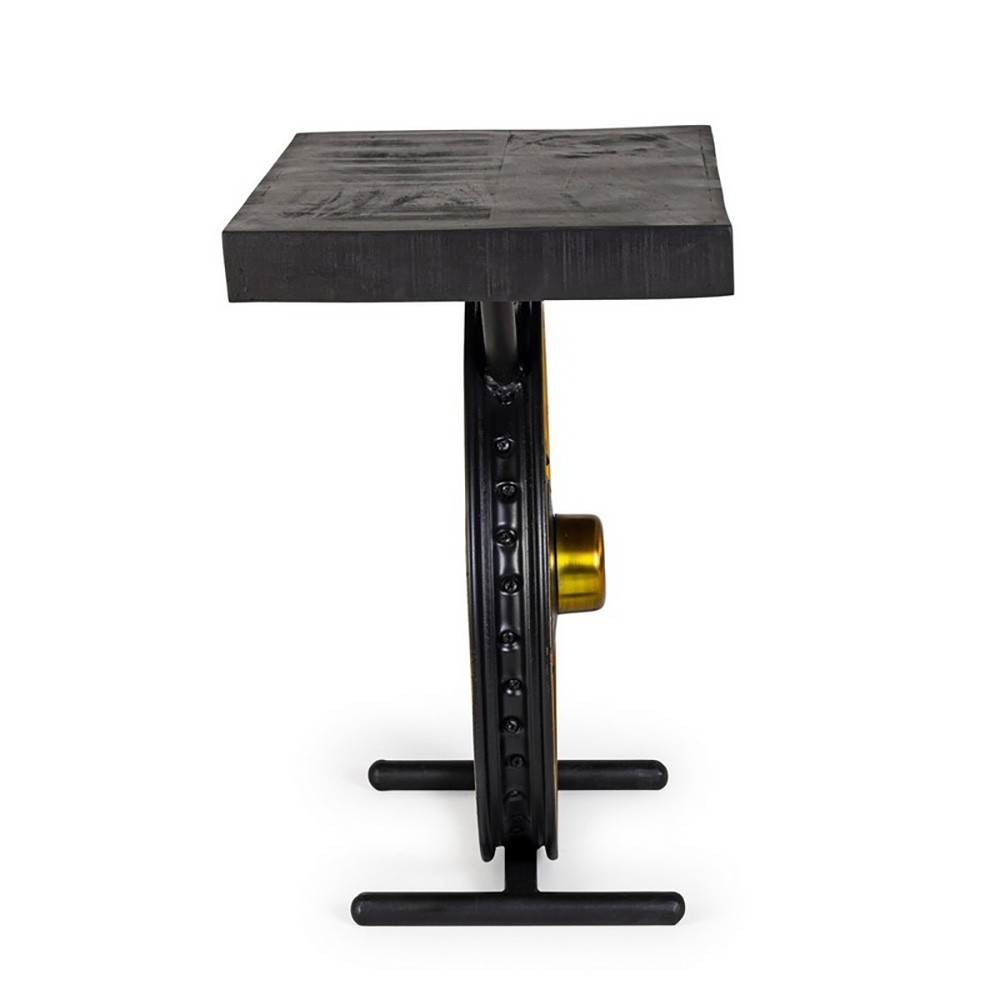 Mesa de centro Road feita com aro de moto | kasa-store