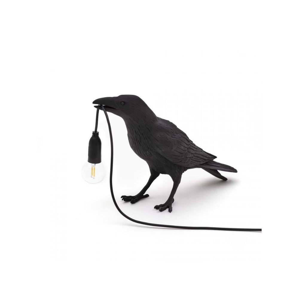 Seletti Bird Lamp Waiting Black