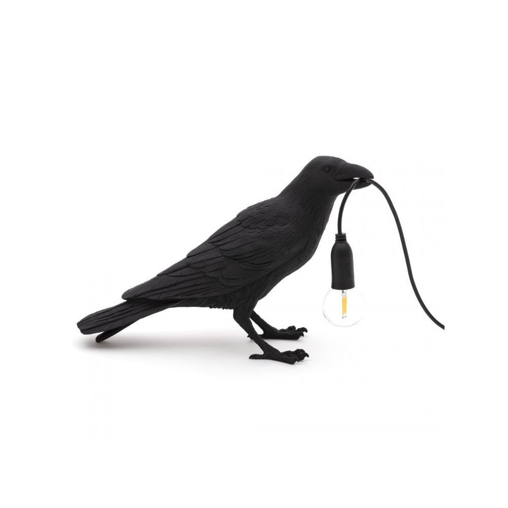 Seletti Bird Lamp Waiting Black