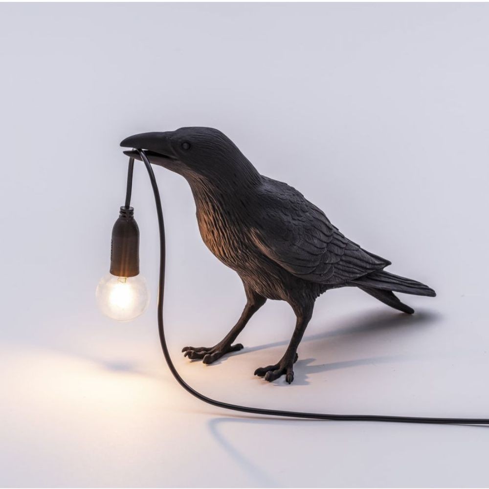 Seletti Bird Lamp Waiting Black