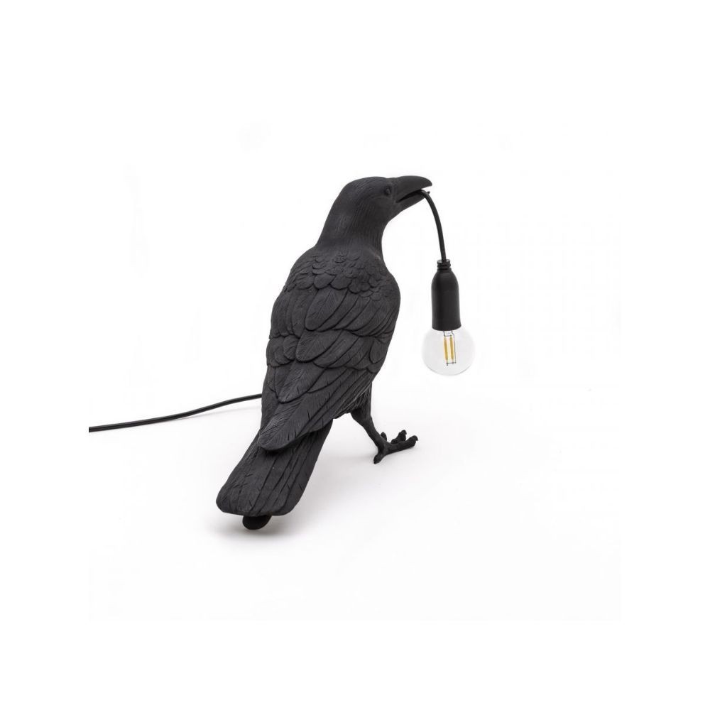 Seletti Bird Lamp Waiting Black