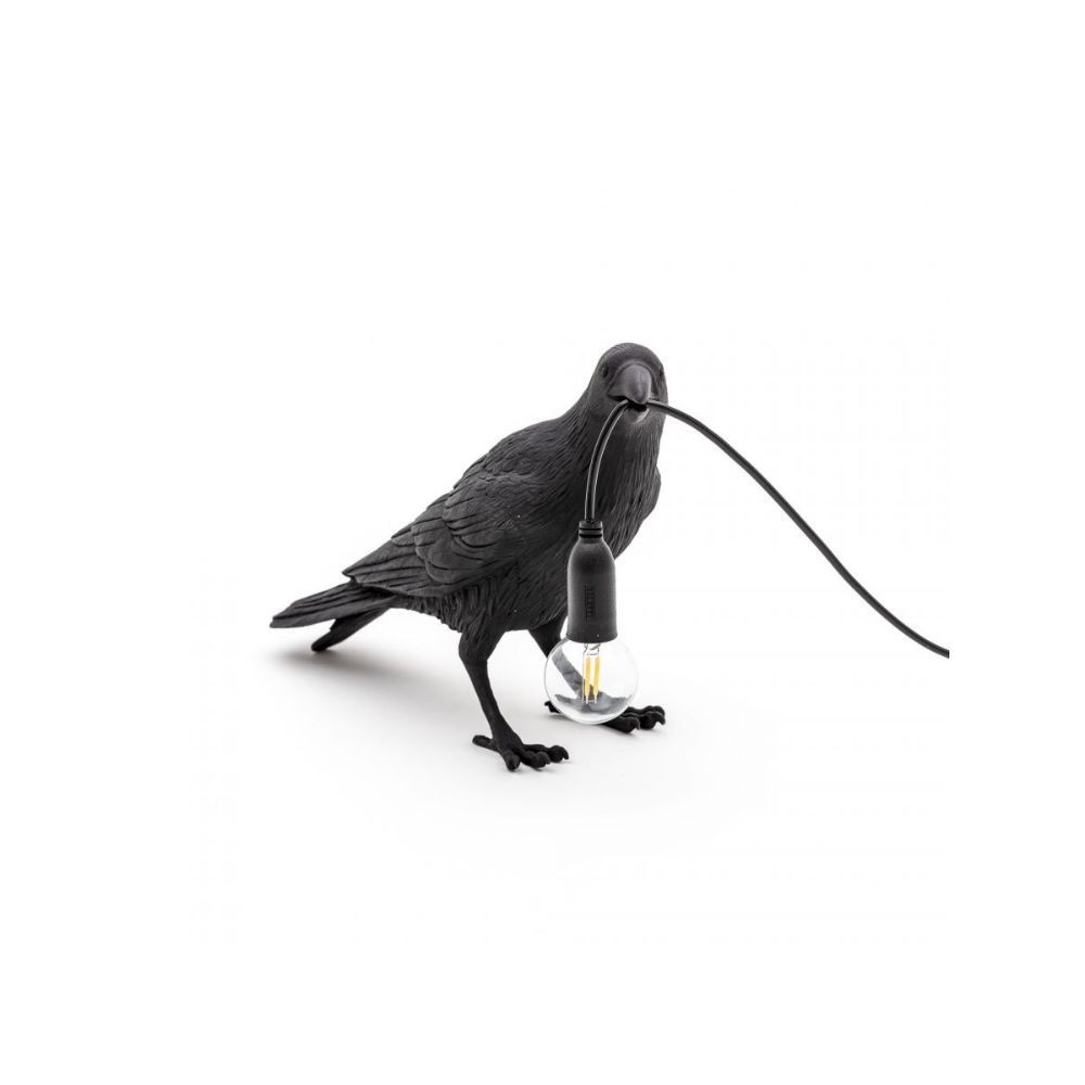 Seletti Bird Lamp Waiting Black