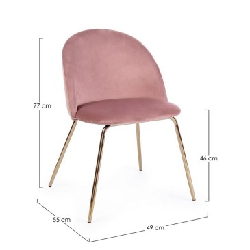 Bizzotto Tanya Padded chair with steel frame | kasa-store