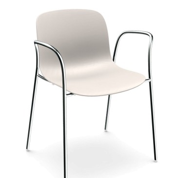 Magis Troy chair with chromed steel frame available with or without armrests