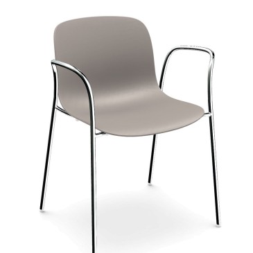 Magis Troy chair with chromed steel frame available with or without armrests