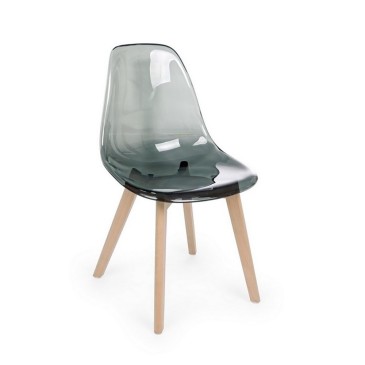 Bizzotto Fum Chair smoked with polycarbonate shell | kasa-store