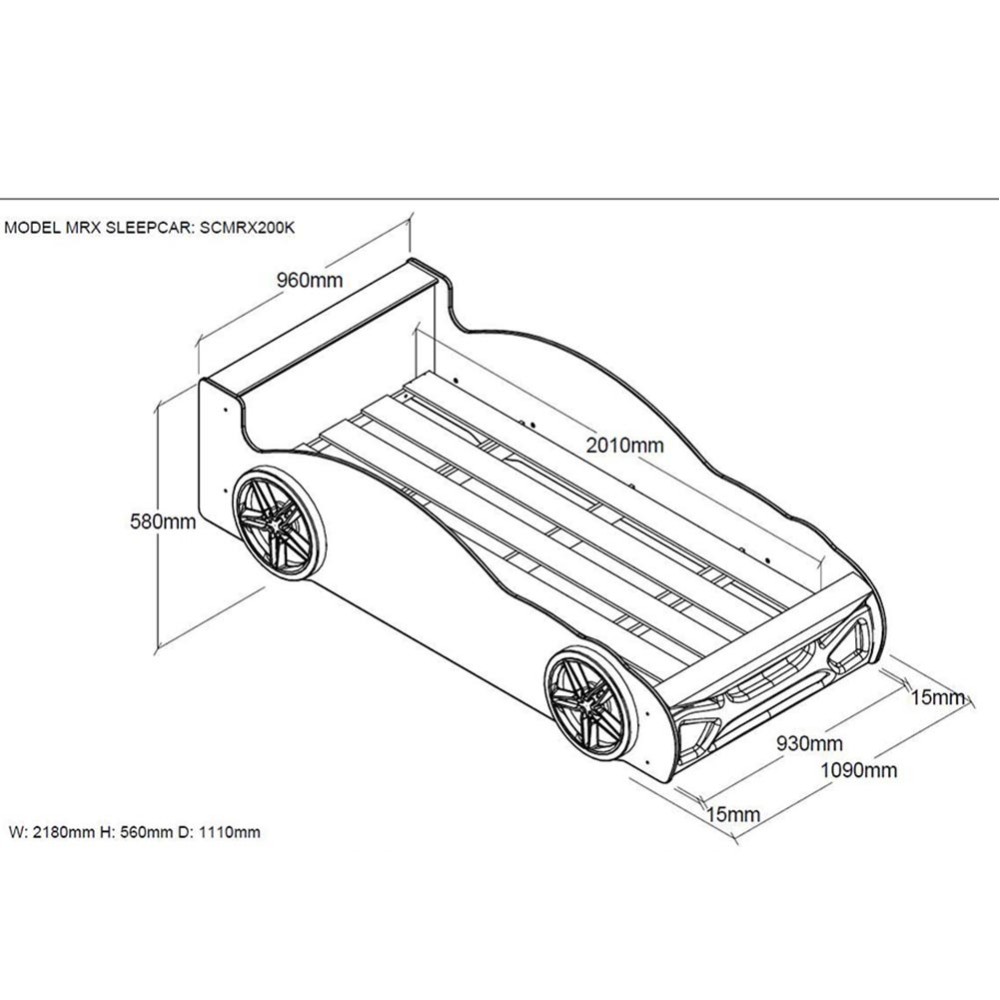 Sprint dječji tuning krevet u obliku automobila | kasa-store