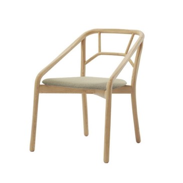 Chaise Alma Design Marnie avec structure en bois de frêne et assise rembourrée