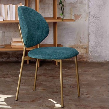 Lilla chair with metal frame with seat and backrest covered in fabric