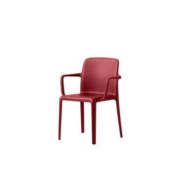 Connubia Bayo chair with armrests polypropylene structure also suitable for outdoor use