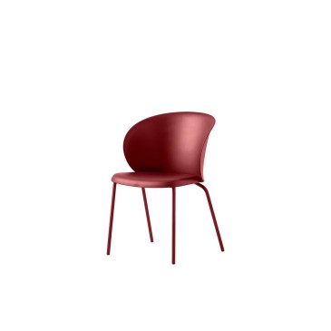 Connubia Tuka chair with metal frame and recycled polypropylene shell