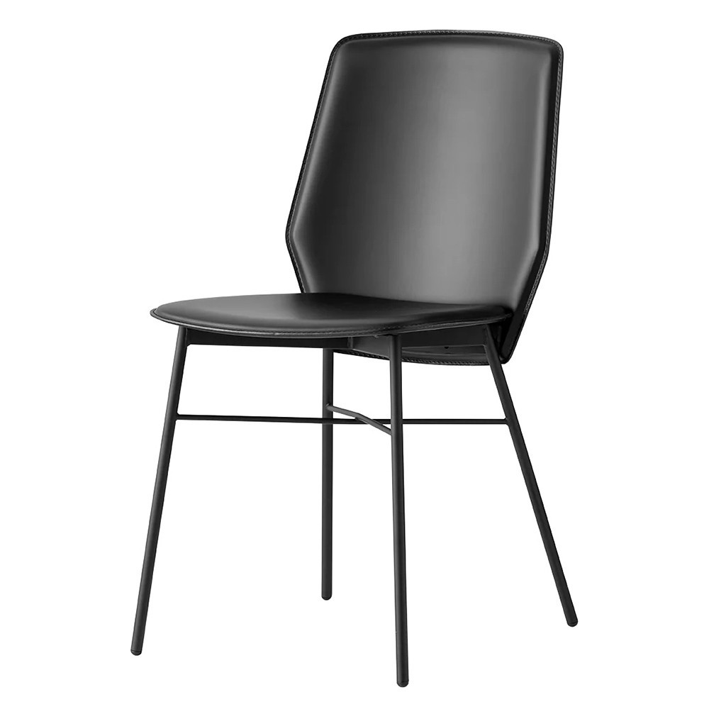 Connubia sibilla metal frame black leather upholstery