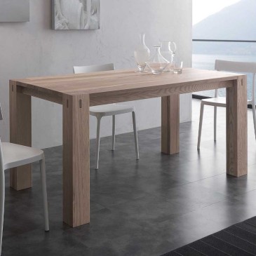 Factory 2 extendable table in solid wood | kasa-store