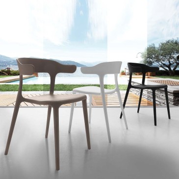 La Seggiola Brera chair with armrests in various finishes | kasa-store