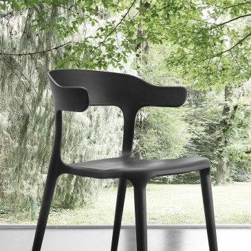 Chaise La Seggiola Brera avec accoudoirs, structure en polypropylène en différentes finitions