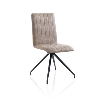 Aly chair made with metal frame and covered in imitation leather