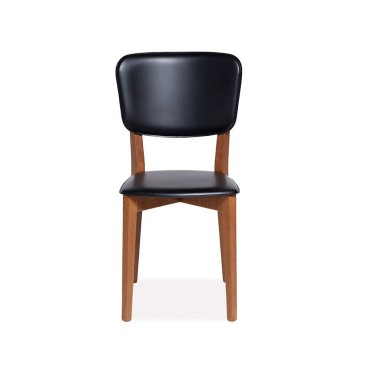 Lia chair in wood and leather