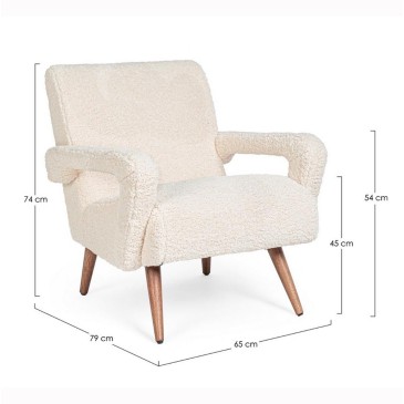 Fauteuil Bizzotto Berna en tissu effet laine | kasa-store