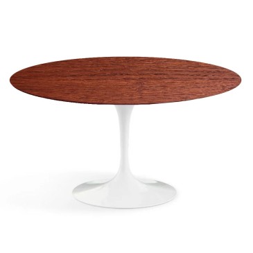 Heruitgave van de ronde Tulip tafel met massief houten blad | kasa-store