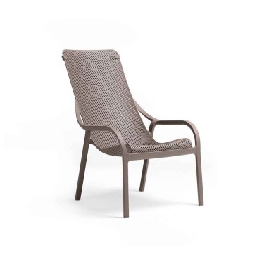 Silla apilable Nardi Net Lounge en polipropileno disponible en varios acabados