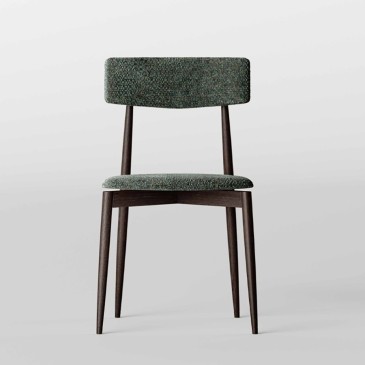 Tonelli design AW_chair chair with solid wood structure, shaped and padded seat