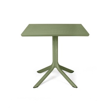 Nardi Clip outdoor tables with central leg in polypropylene available in various sizes and finishes