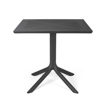 Nardi Clip outdoor tables with central leg in polypropylene available in various sizes and finishes