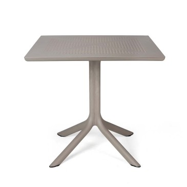 Tables d'extérieur Nardi Clip avec pied central en polypropylène disponible en différentes tailles et finitions