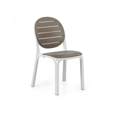 chaise nardi erica structure blanche avec panneau gris tourterelle