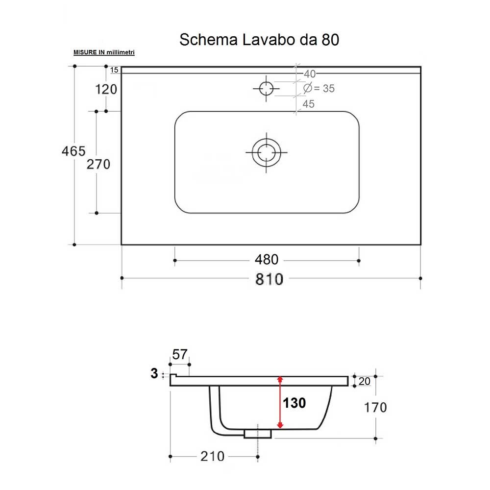 Mars 80 kupaonski ormarić s tri ladice | kasa-store