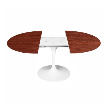 Reedição da mesa extensível oval de madeira Tulip | kasa-store