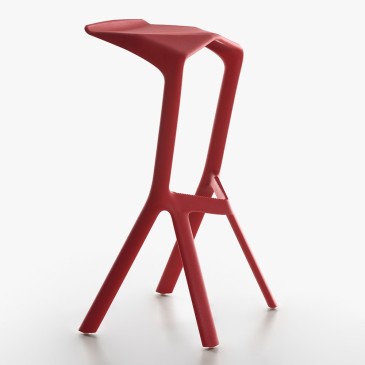 Tabouret planche miura rouge