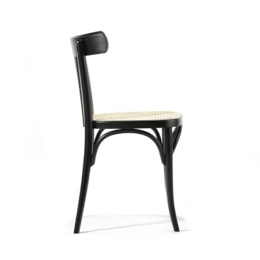 Ton chair 763 in wood with Vienna straw seat