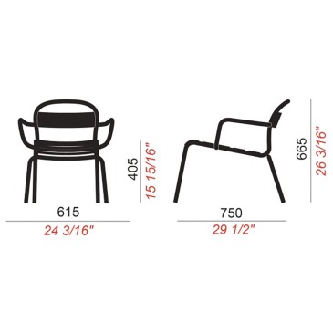 Colos Stecca L conjunto de 2 poltronas de alumínio | kasa-store