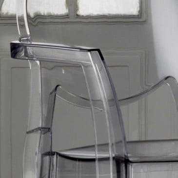 Chaise en polycarbonate La Seggiola Ink disponible avec ou sans accoudoirs