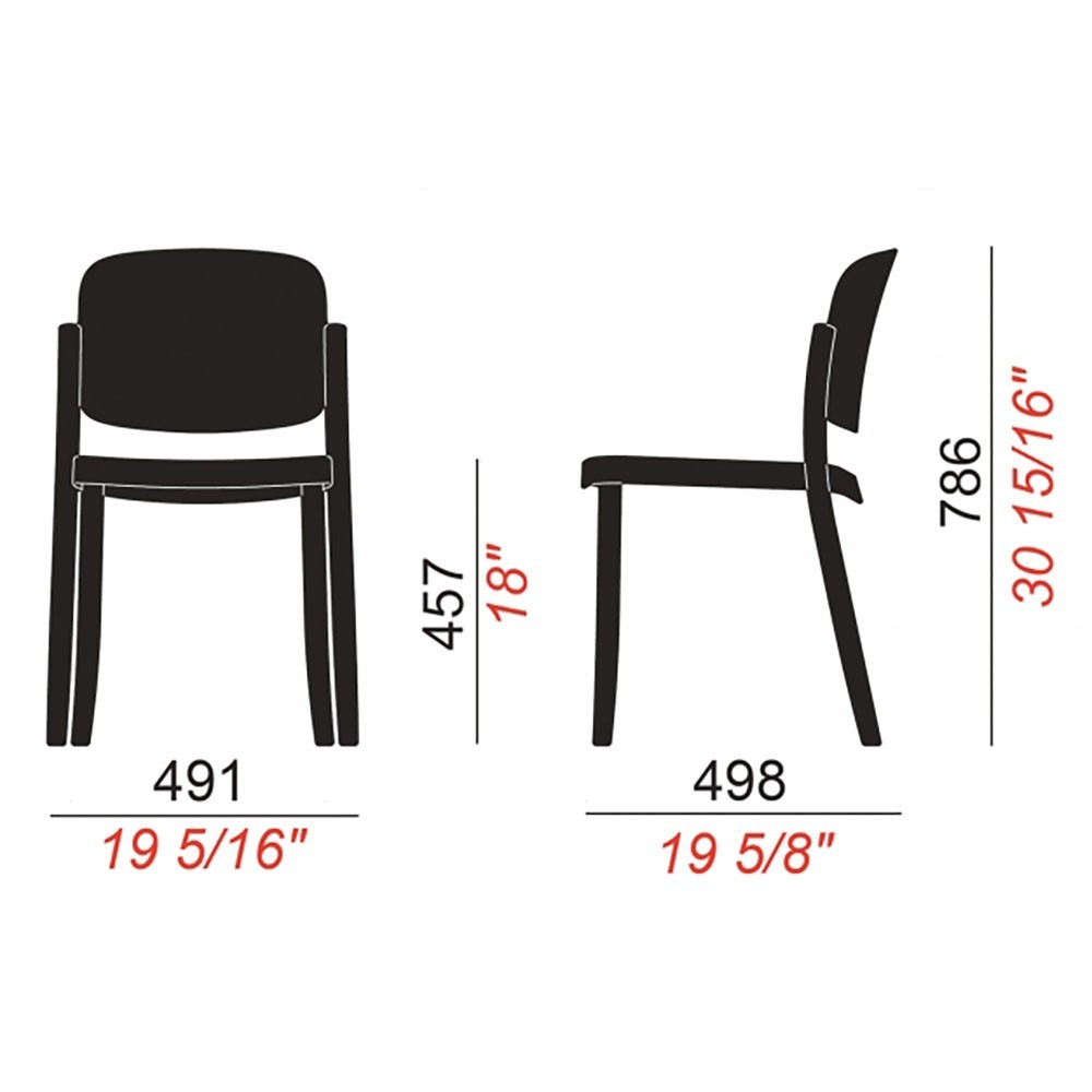 Colos Piazza 1 and Piazza 2 set of 4 polypropylene chairs | kasa.store